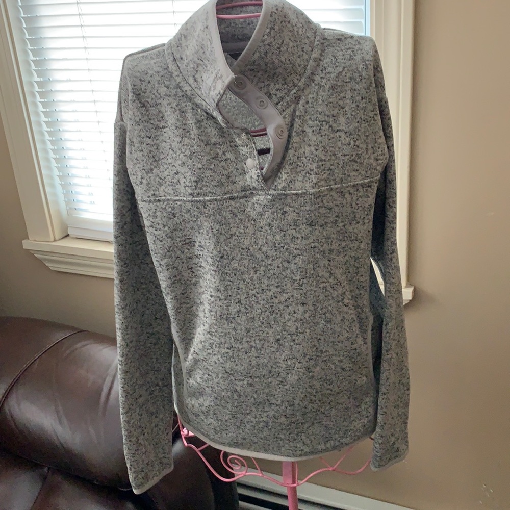 Eddie Bauer Sweater Fleec Pullover 1/4”Snap Collar